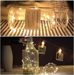 img 2 attached to 🔋 Pack of 18 Battery Operated Fairy Lights, FRIEET 20 LED 7.2ft Starry String Lights Decorations Coated Copper Wire Firefly Moon Lights for Party Christmas (Warm White)