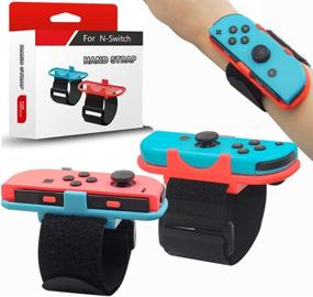 img 1 attached to 🎮 Adjustable Wrist Bands for Just Dance 2021-2019 & Zumba Burn It Up on Nintendo Switch - 2 Pack (Blue/Red)