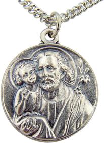 img 4 attached to 🛠️ CB Silver Toned Base Patron Saint Joseph The Worker Father Medal - 7/8 Inch – Buy Now!