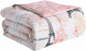 img 1 attached to Queen Size Pink Avondale Manor Amour 8-Piece Comforter Set