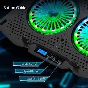 img 2 attached to AICHESON Full RGB Lights Laptop Cooling Cooler Pad with Dual Turbine Fans for 15.6-17.3 Inch Gaming Notebooks: Ultimate Cooling Solution