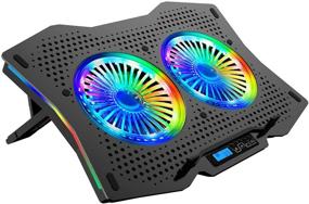img 4 attached to AICHESON Full RGB Lights Laptop Cooling Cooler Pad with Dual Turbine Fans for 15.6-17.3 Inch Gaming Notebooks: Ultimate Cooling Solution
