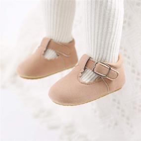 img 3 attached to 👶 HsdsBebe Infant Baby Girls Mary Jane Flats Bow: Non-Slip Soft Sole Princess Toddler First Walkers Sneaker for Wedding Dress Shoes