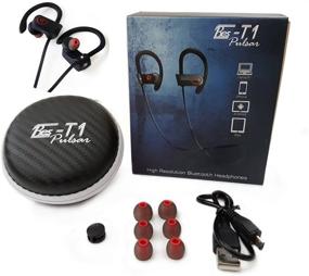 img 2 attached to 🎧 Top-rated BES T-1 Pulsar Bluetooth Headphones: Sweatproof, Wireless Earbuds IPX7 Certified, HD V4.1, Noise Cancellation, Mic & Case Included