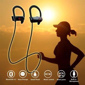 img 3 attached to 🎧 Top-rated BES T-1 Pulsar Bluetooth Headphones: Sweatproof, Wireless Earbuds IPX7 Certified, HD V4.1, Noise Cancellation, Mic & Case Included