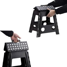 img 2 attached to 🪜 Acko 16 Inches Super Strong Folding Step Stool: Ultimate Heavy-Duty Stool for Adults - Black, Holds up to 300lb