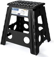 🪜 acko 16 inches super strong folding step stool: ultimate heavy-duty stool for adults - black, holds up to 300lb logo