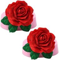 🌹 2pcs 3d rose silicone molds for chocolate fondant candy, cake decorating tools, candle making supplies, soap, epoxy resin, wax melt mold logo