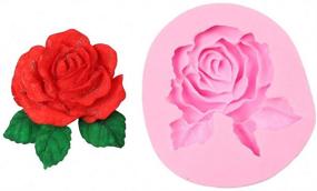 img 2 attached to 🌹 2Pcs 3D Rose Silicone Molds for Chocolate Fondant Candy, Cake Decorating Tools, Candle Making Supplies, Soap, Epoxy Resin, Wax Melt Mold