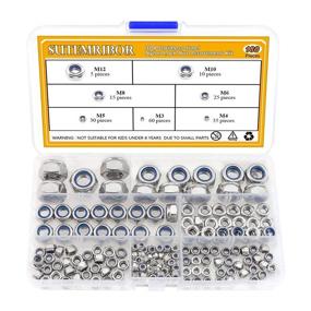 img 4 attached to High-Quality Sutemribor 304 Stainless Steel Lock Nut Assortment - 180 Pieces, M3 M4 M5 M6 M8 M10 M12 with Nylon Insert