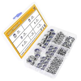 img 3 attached to High-Quality Sutemribor 304 Stainless Steel Lock Nut Assortment - 180 Pieces, M3 M4 M5 M6 M8 M10 M12 with Nylon Insert