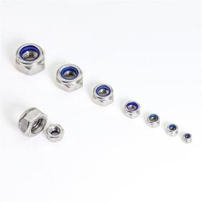 img 1 attached to High-Quality Sutemribor 304 Stainless Steel Lock Nut Assortment - 180 Pieces, M3 M4 M5 M6 M8 M10 M12 with Nylon Insert