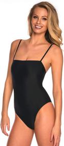 img 1 attached to 🌟 Improved SEO: RELLECIGA Women's High Cut Bandeau One Piece Swimsuits - Enhanced with Adjustable Shoulder Straps