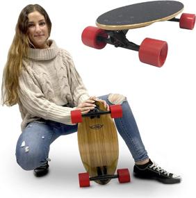 img 2 attached to 🛹 Lightweight and Portable Mini Cruiser Wood Longboard Style Skateboard in Green - Perfect for Beginners to Experts