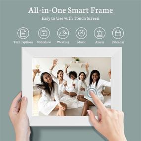 img 1 attached to 🖼️ BSIMB Smart WiFi Digital Picture Frame - IPS Touch Screen, 16GB Internal Memory, App/Email Photo/Video Sharing, Perfect Gift for Grandparents (Pearl White)