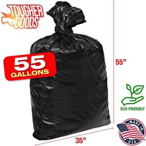 img 2 attached to 🗑️ Industrial Grade 55 Gallon Trash Bags - Heavy Duty Black 50 PK - 1.5 Mil Thick for Construction, Yard Work, Commercial Use