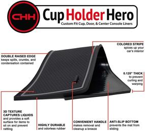 img 3 attached to Аксессуары CupHolderHero для Honda Civic: Превосходные индивидуальные вставки и подложки для подстаканников с антискользящим покрытием - комплект из 14 предметов (2013-2015, седан, серый трим)🍺