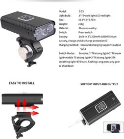 img 3 attached to 🚲 USB Rechargeable Bike Lights Front and Back - 6 Light Modes, Bike Headlight Accessories for All Bicycles and Mountain Bikes