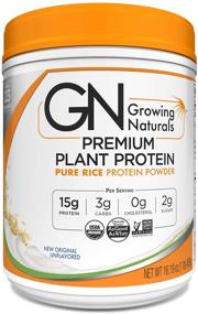 img 4 attached to 🌾 Premium Organic Rice Protein Powder - Growing Naturals - Non-GMO, Vegan, Gluten-Free, Keto Friendly, Shelf-Stable (Original Unflavored, 1lb)