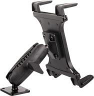 🛠️ versatile and durable heavy duty drill base tablet mount: tackform enterprise series - ipad holder for wall or truck, eld mount. works with ipad mini, ipad pro, galaxy s, surface pro & switch. logo
