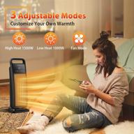 air choice 3s fast-heating 1500w/1000w portable quiet 60° oscillating electric space heater - ideal for indoor use in office, bedroom, large room, or living room. includes remote thermostat & 12h timer logo