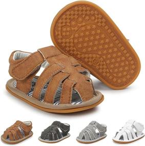 img 4 attached to Sandals Summer Anti Slip Walkers Toddler Boys' Shoes ~ Sandals