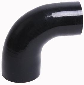 img 2 attached to 🔴 Hiwowsport 90 Degree Elbow 4-Ply Silicone Hose Reducer Coupler for Auto (3.0-2.5, Black) - Enhanced Performance