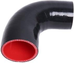 img 4 attached to 🔴 Hiwowsport 90 Degree Elbow 4-Ply Silicone Hose Reducer Coupler for Auto (3.0-2.5, Black) - Enhanced Performance