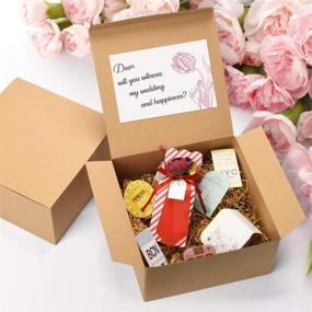 img 3 attached to 🎁 Подарочные коробки GSSUSA для предложения быть подружкой невесты, 12 штук, размер 8х8х4 дюйма, коричневой расцветки из крафт-картона с крышками для подарков, кексов и многого другого.