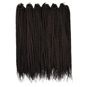 img 3 attached to Alileader Box Braids Crochet волосы: 16 дюймов 1 см диаметр 3X синтетические волосы, 6 упаковок / лот - 22 пряди / упаковка (#2)