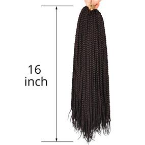 img 1 attached to Alileader Box Braids Crochet волосы: 16 дюймов 1 см диаметр 3X синтетические волосы, 6 упаковок / лот - 22 пряди / упаковка (#2)