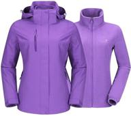 🧥 camel women's ski jacket - waterproof winter coats windbreaker 3 in 1 hooded coat with inner fleece for traveling, climbing, and hiking логотип