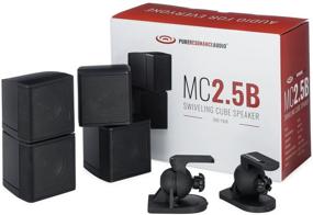 img 4 attached to MC2.5B Dual 2.5” Mini Cube Surround Sound 🔊 Speaker Pair (Black) with Brackets - Pure Resonance Audio