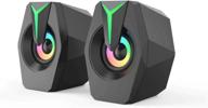 🔊 radisoph computer speakers: stereo pc gaming speakers with 7 color breathing lights, usb & 3.5mm aux connectivity for pc/laptop/desktop/projector logo