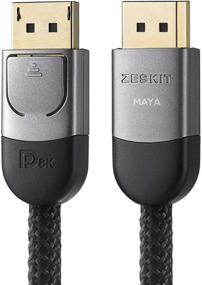 img 4 attached to 🔌 Zeskit Maya Certified DP 1.4 Cable, 4K 120Hz 8K 60Hz 1440p 144Hz 240Hz HDR 32.4Gpbs HBR3 (6.5ft, Braided Jacket) - High Performance DisplayPort Cable for Optimal 4K/8K Resolution, Gaming, and Video Playback.