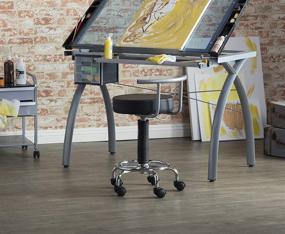 img 2 attached to 🪑 Modern and Stylish Studio Designs Futura Stool in Sleek Silver with Bold Black - 13181