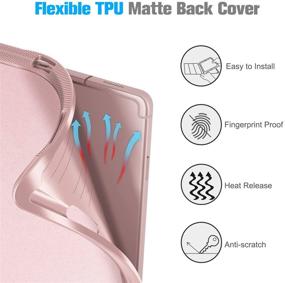 img 2 attached to 🌸 Fintie Slim Case for Samsung Galaxy Tab S6 Lite 10.4'' 2020 Model SM-P610/P615: Rose Gold, Built-in S Pen Holder, Auto Wake/Sleep, Smart Stand