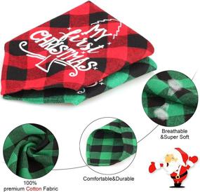 img 2 attached to Bandana Christmas Classic Triangle Kerchief Dogs for Apparel & Accessories