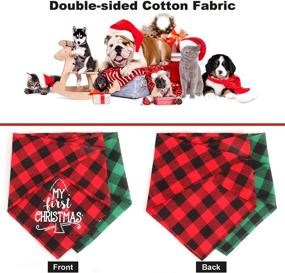 img 1 attached to Bandana Christmas Classic Triangle Kerchief Dogs for Apparel & Accessories