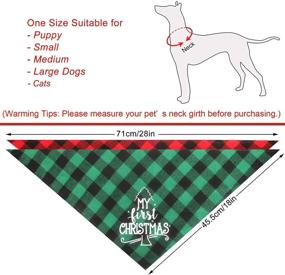 img 3 attached to Bandana Christmas Classic Triangle Kerchief Dogs for Apparel & Accessories