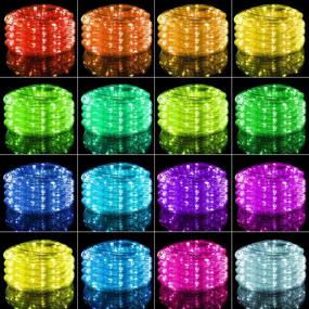 img 3 attached to 🌈 33 Ft 100 LED Outdoor Color Changing Rope Lights with Plug & Remote Control - Twinkle Lights for Bedroom Wedding Patio Garden Christmas Decor - 16 Vibrant Colors