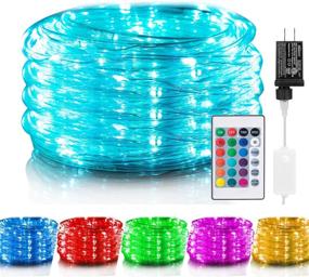 img 4 attached to 🌈 33 Ft 100 LED Outdoor Color Changing Rope Lights with Plug & Remote Control - Twinkle Lights for Bedroom Wedding Patio Garden Christmas Decor - 16 Vibrant Colors