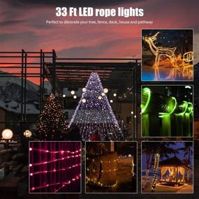 img 1 attached to 🌈 33 Ft 100 LED Outdoor Color Changing Rope Lights with Plug & Remote Control - Twinkle Lights for Bedroom Wedding Patio Garden Christmas Decor - 16 Vibrant Colors