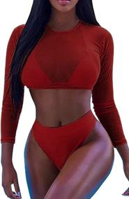 img 1 attached to 👙 Meyeeka Women's Sleevess Swimwear Swimsuit - Stylish Clothing for Swimsuits & Cover Ups