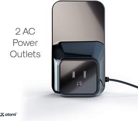 img 1 attached to 🔌 Atomi Power Tower Plus - Desktop Charger, Qualcomm 3.0 Quick Charge, 4 USB Ports, 2 Wall Outlets - Black | Enhanced SEO