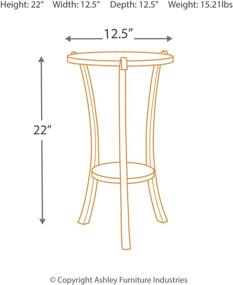 img 2 attached to 🪑 Enderton Distressed Contemporary Accent Table by Signature Design, 23 Inches, Brown and Black