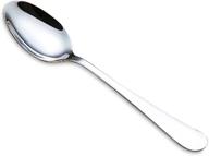 set of 6 stainless steel dinner spoons - 7.1 inches, silver logo