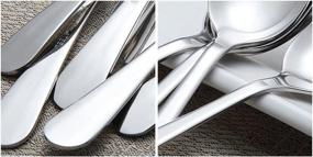 img 2 attached to Set of 6 Stainless Steel Dinner Spoons - 7.1 Inches, Silver