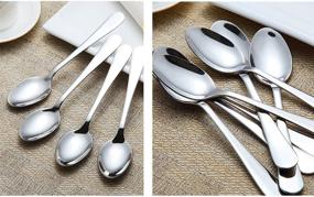 img 1 attached to Set of 6 Stainless Steel Dinner Spoons - 7.1 Inches, Silver