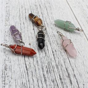 img 3 attached to 💎 Wholesale Bulk Chakra Reiki Healing Crystals Pendants: Set of 6 Natural Quartz Stones Pendant – Perfect for Jewelry Making